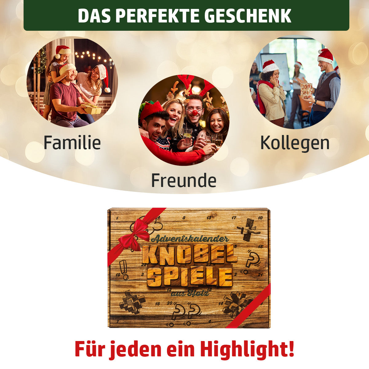 Adventskalender Knobelspiele aus Holz