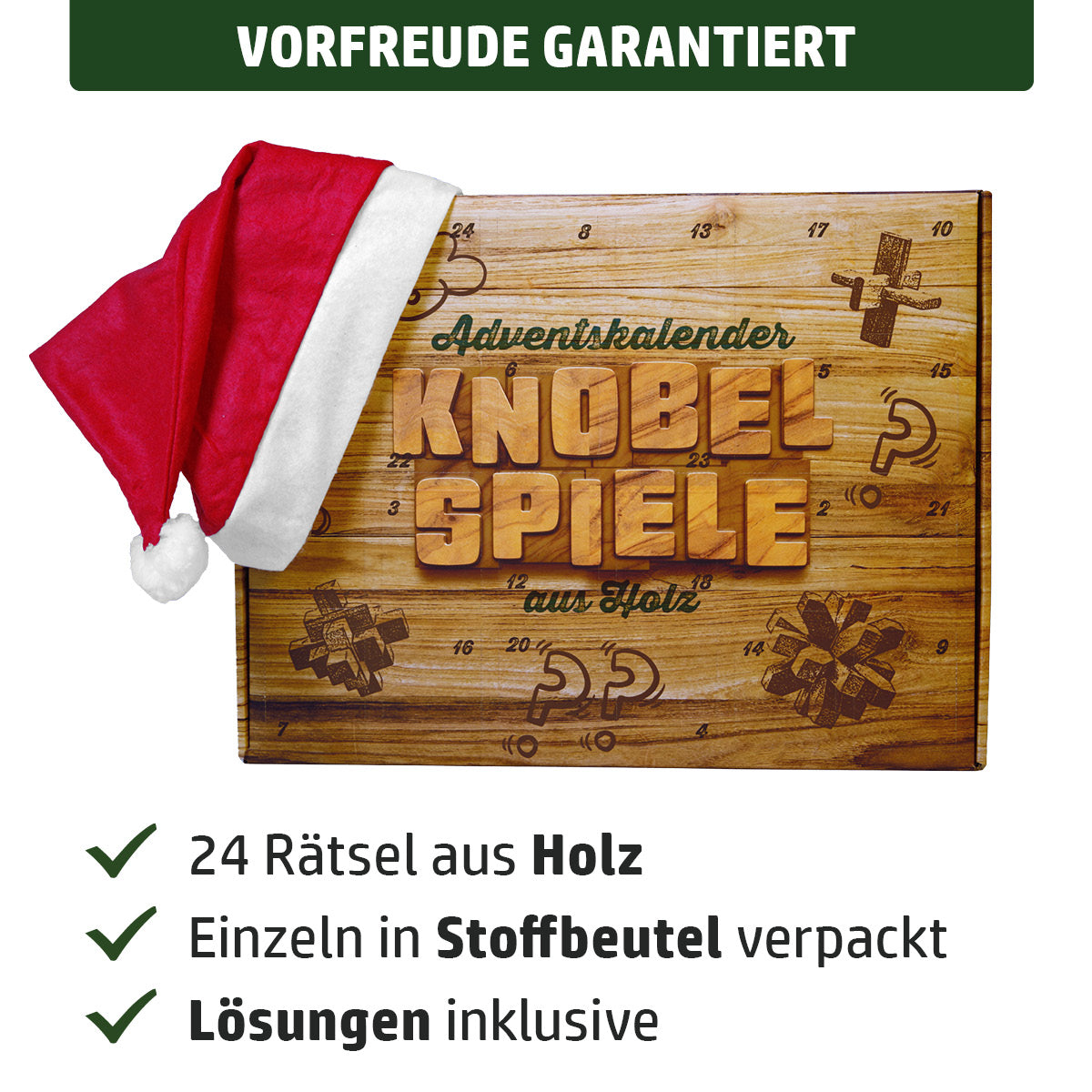 Adventskalender Knobelspiele aus Holz