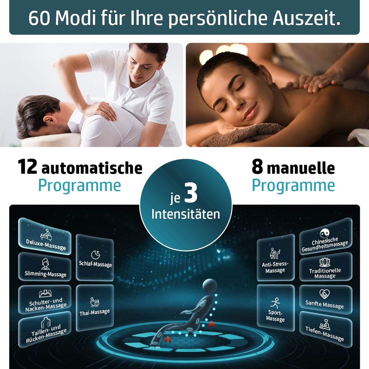Ambiness Massagesessel YUNA cognac