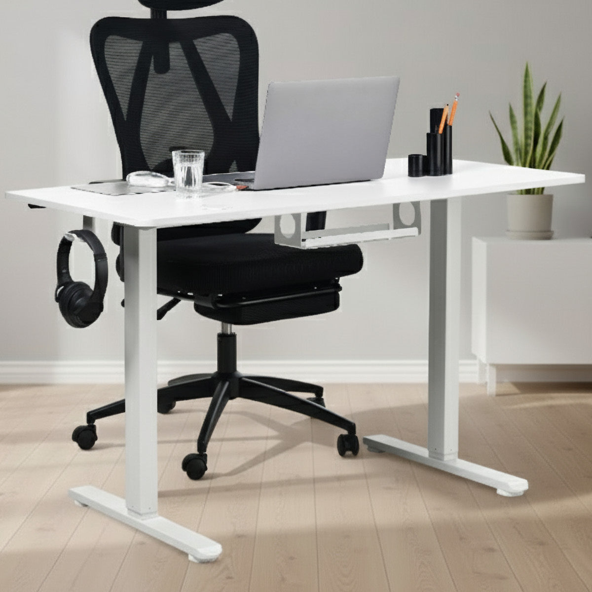 Ambiness höhenverstellbarer Schreibtisch FlexxPro 100x60 weiß