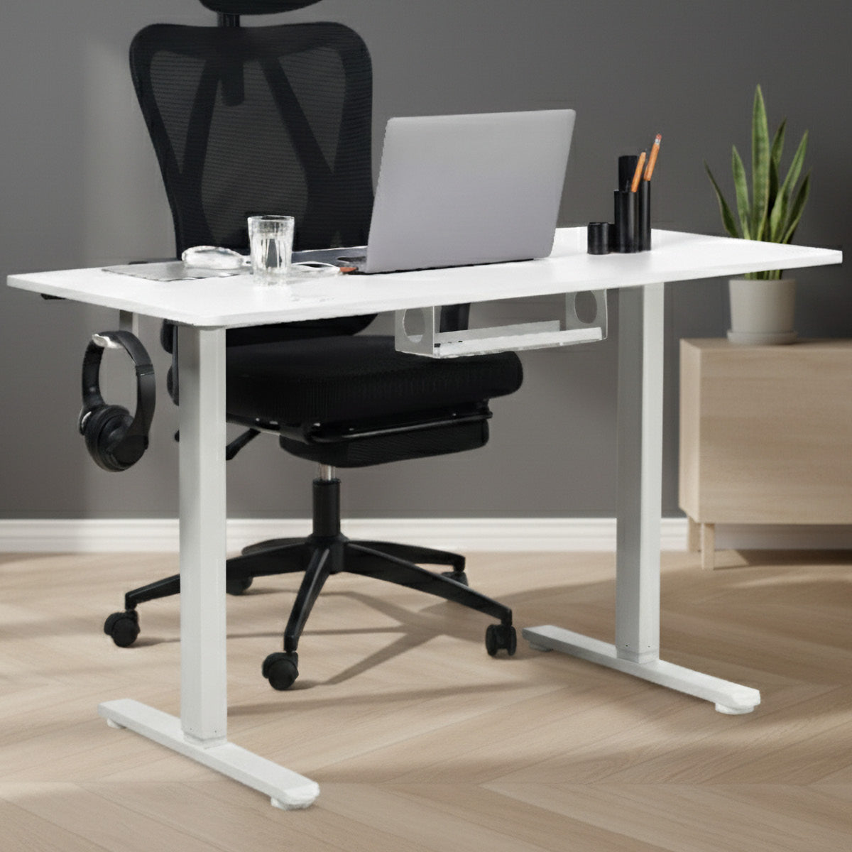 Ambiness höhenverstellbarer Schreibtisch FlexxPro 120x60 weiß