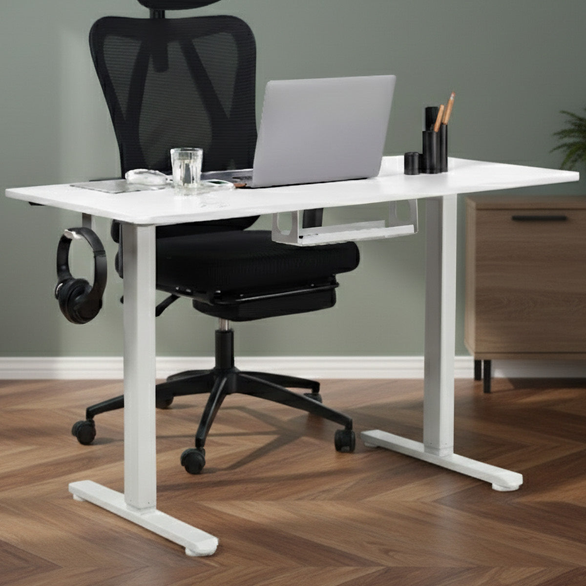 Ambiness höhenverstellbarer Schreibtisch FlexxPro 135x60 weiß