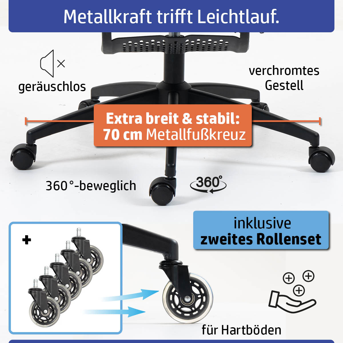 Ambiness Bürostuhl BackPro Mesh schwarz