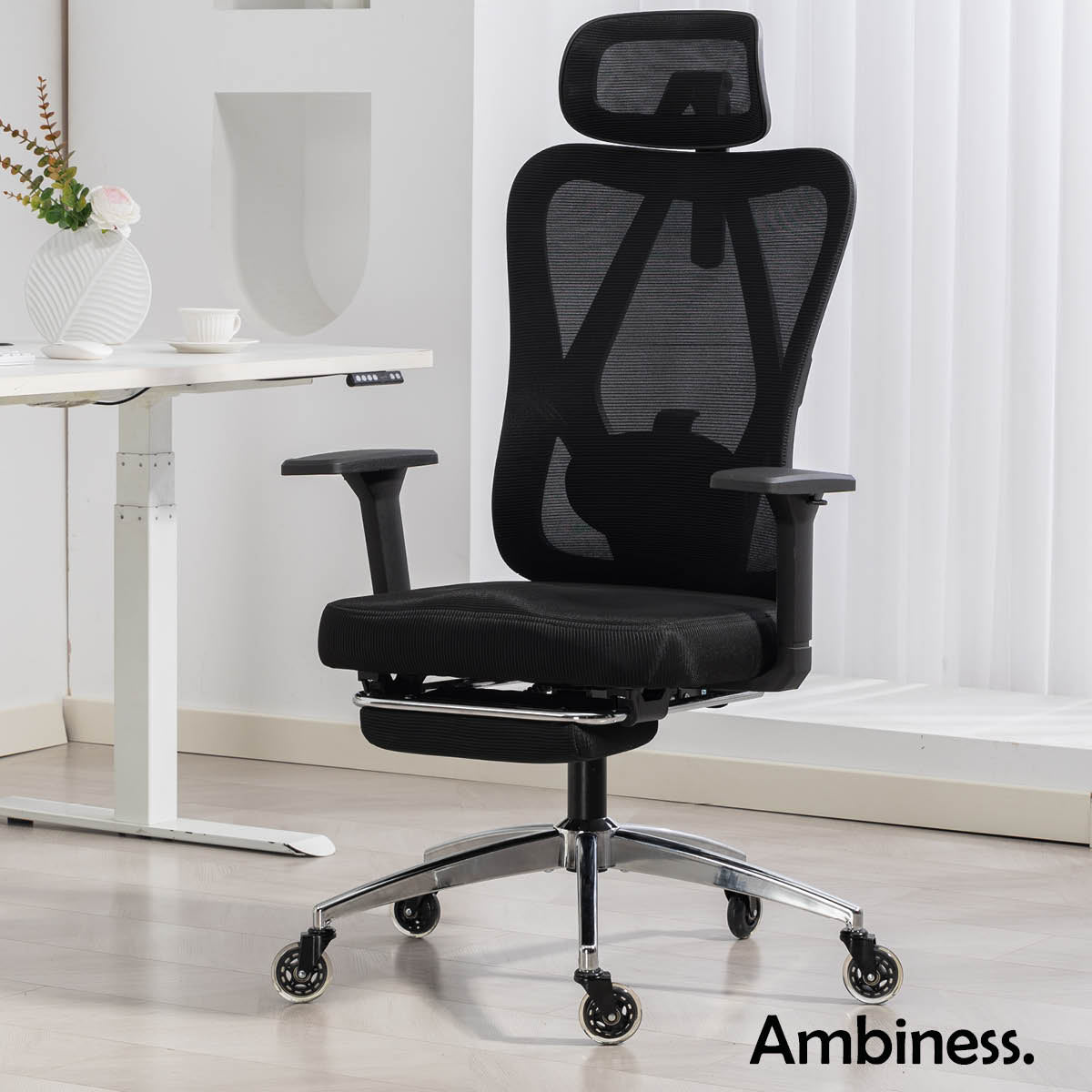 Ambiness Bürostuhl BackPro Polster chrome