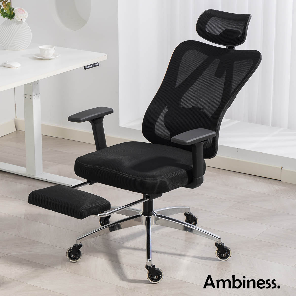 Ambiness Bürostuhl BackPro Polster chrome