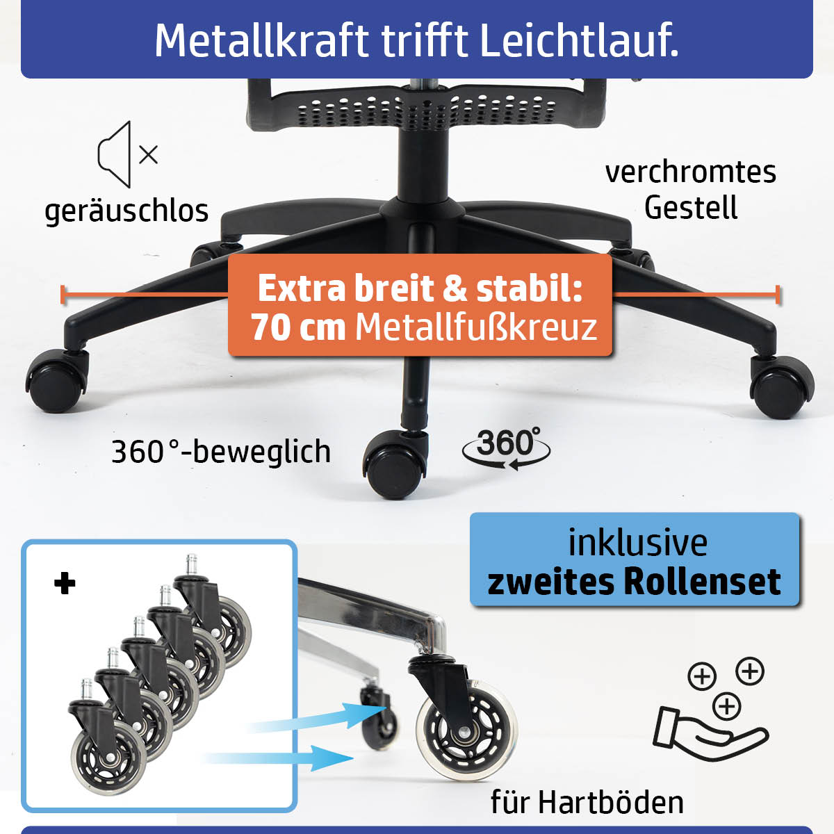 Ambiness Bürostuhl BackPro Polster schwarz