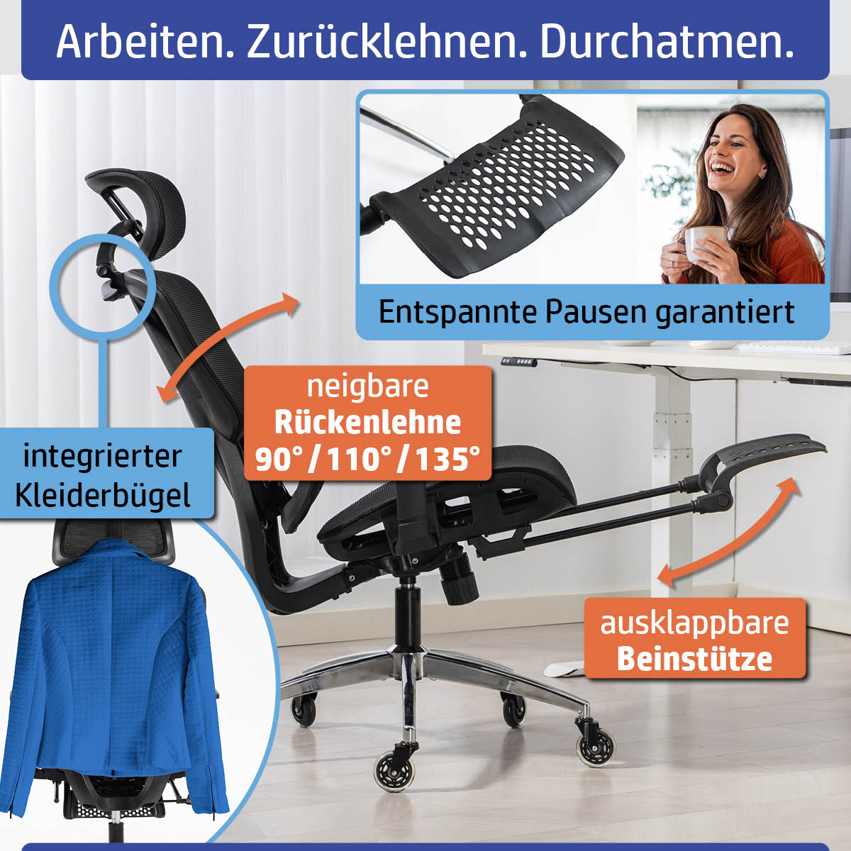 Ambiness Bürostuhl Master FX Polster chrome