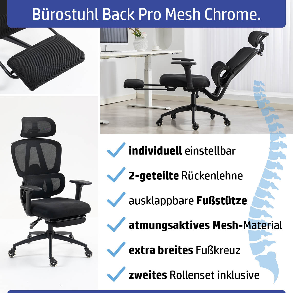 Ambiness Bürostuhl Master FX Polster schwarz