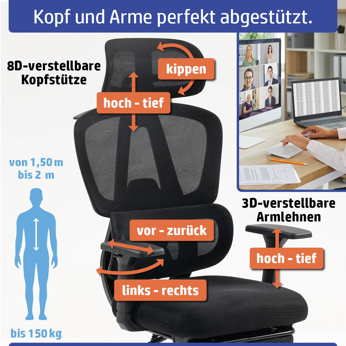 Ambiness Bürostuhl Master FX Polster schwarz