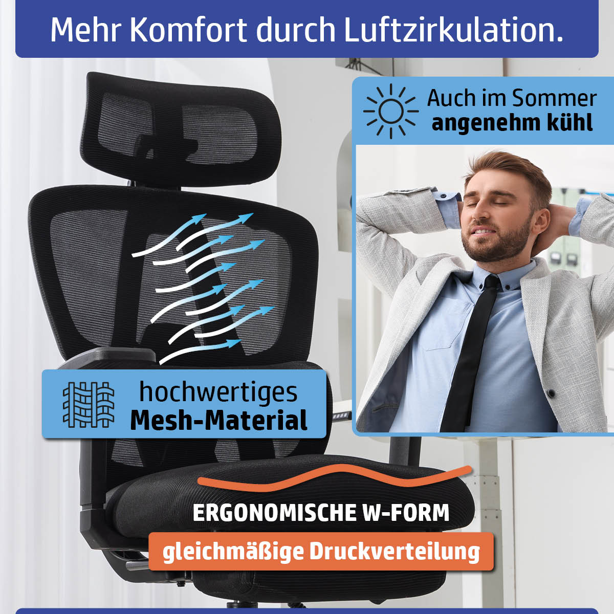 Ambiness Bürostuhl Master FX Polster schwarz