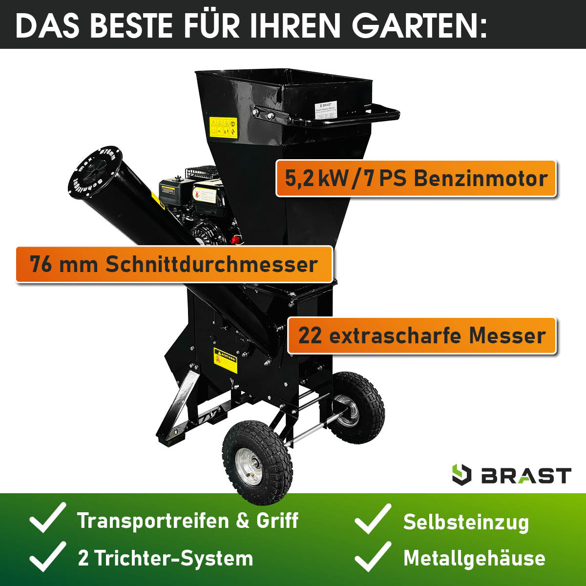 BRAST Benzin Häcksler 76208