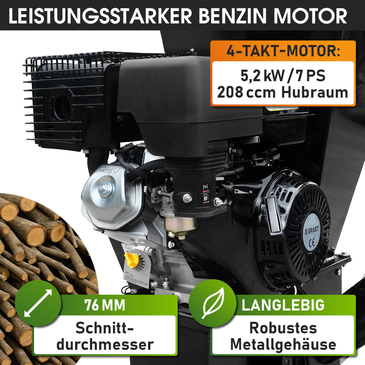 BRAST Benzin Häcksler 76208