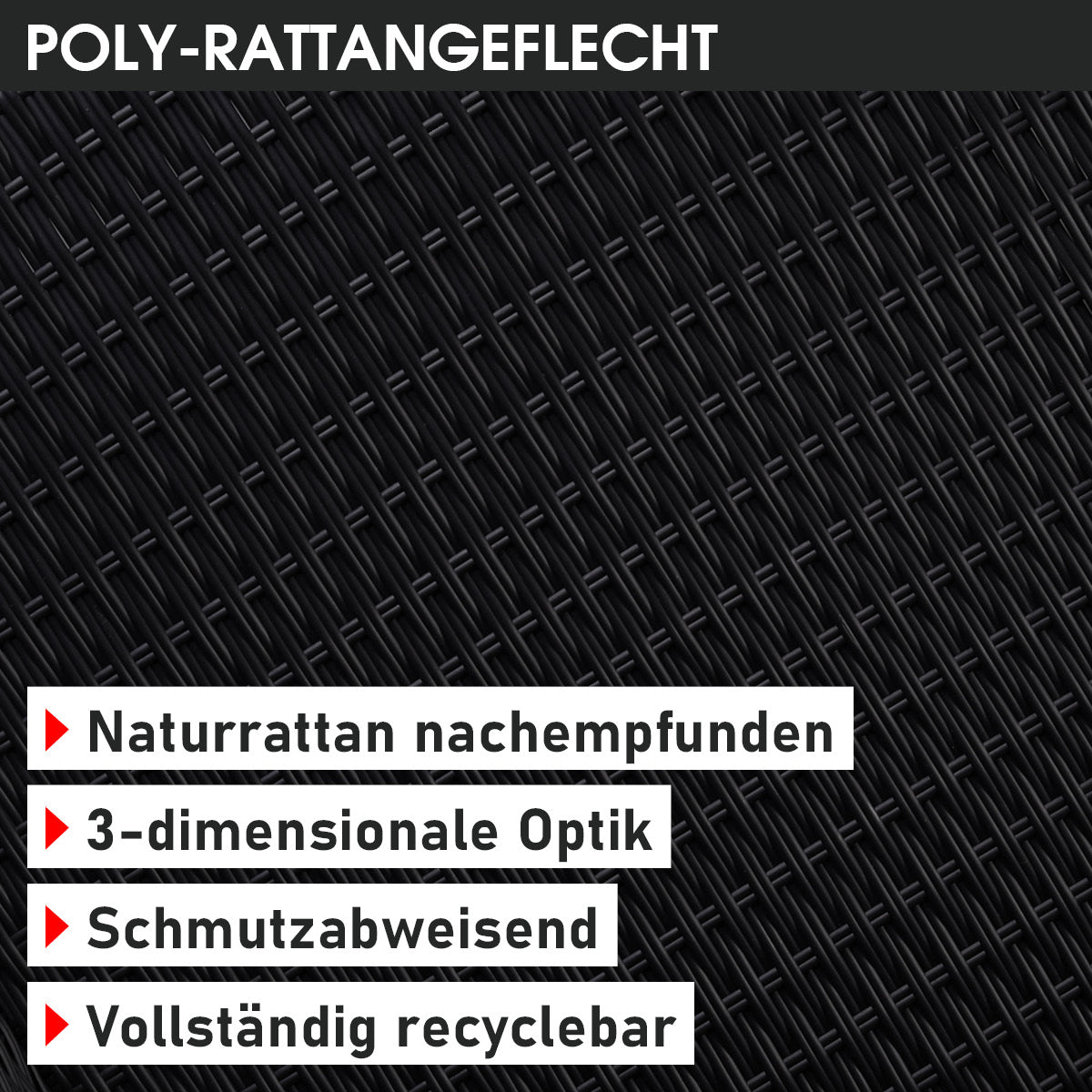 Polyrattan Gartenmöbelset OASE schwarz