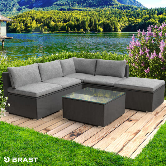 Polyrattan Gartenmöbelset OASE schwarz
