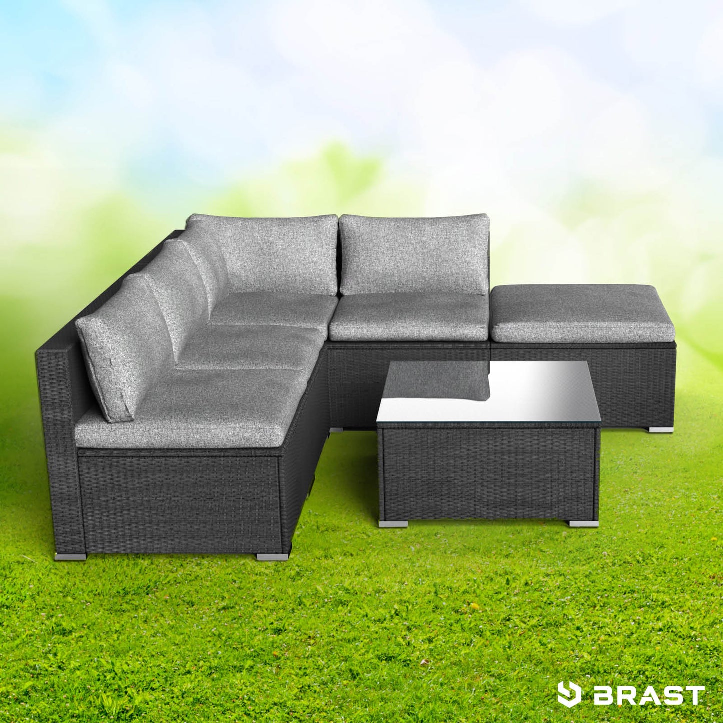 Polyrattan Gartenmöbelset OASE schwarz
