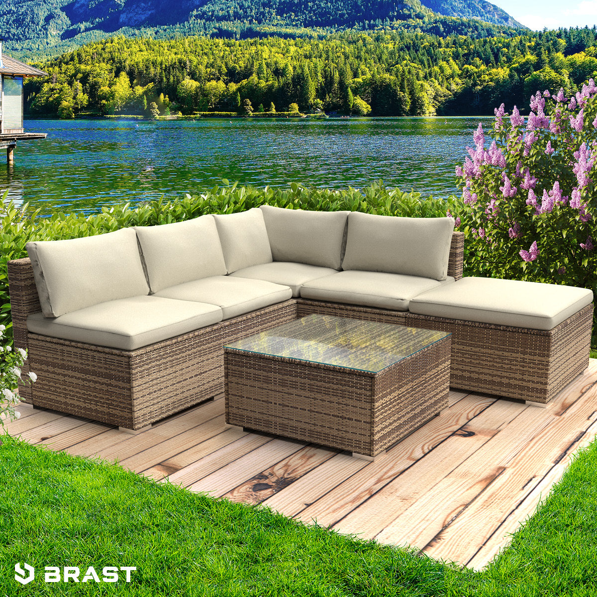 Polyrattan Gartenmöbelset OASE braun