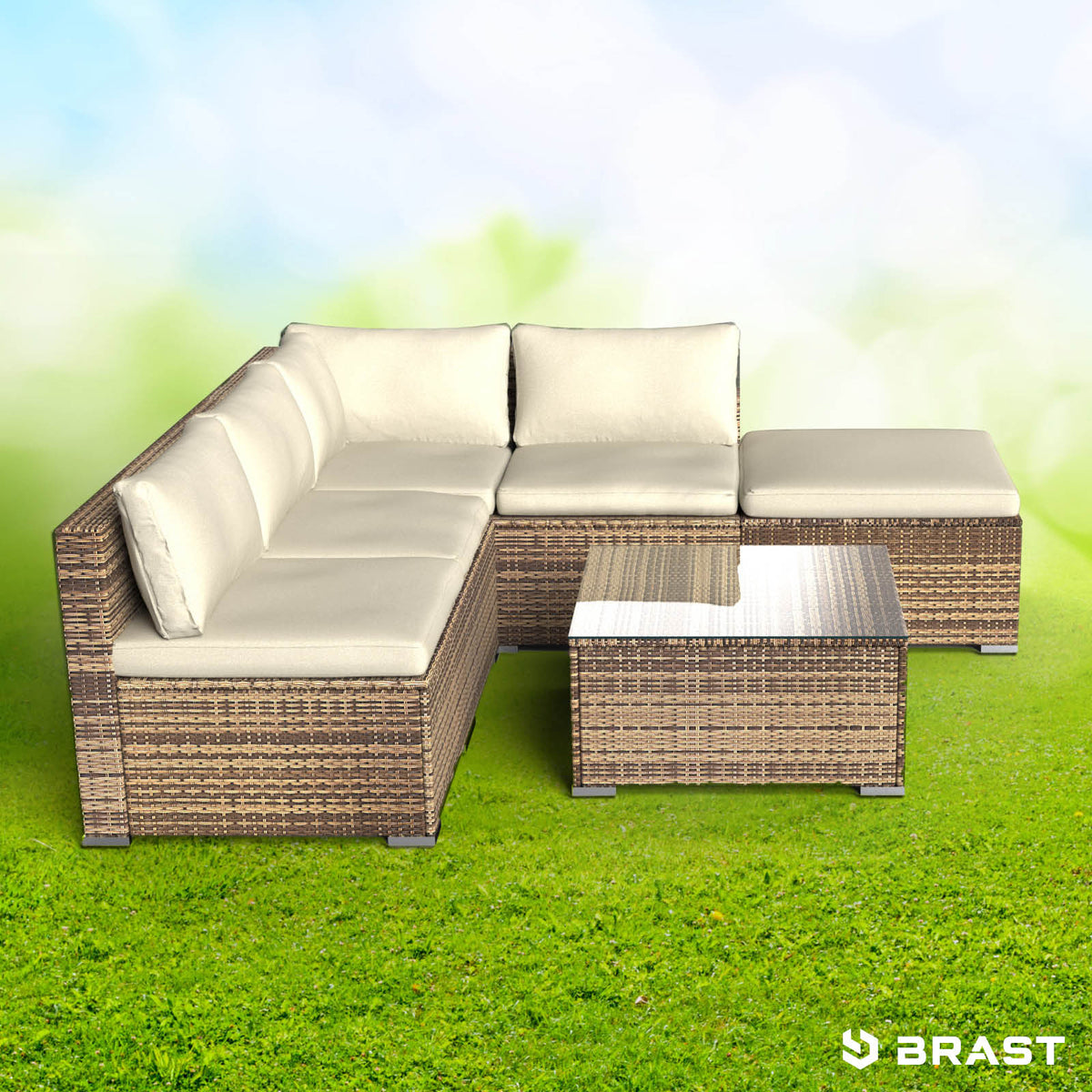 Polyrattan Gartenmöbelset OASE braun