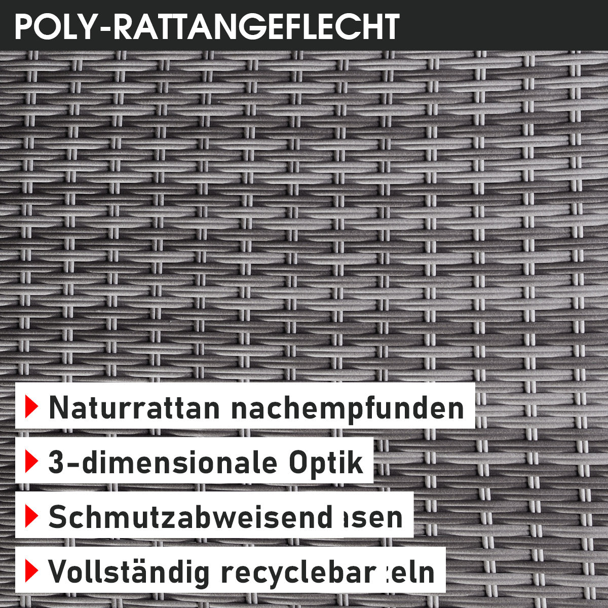Polyrattan Gartenmöbelset OASE grau