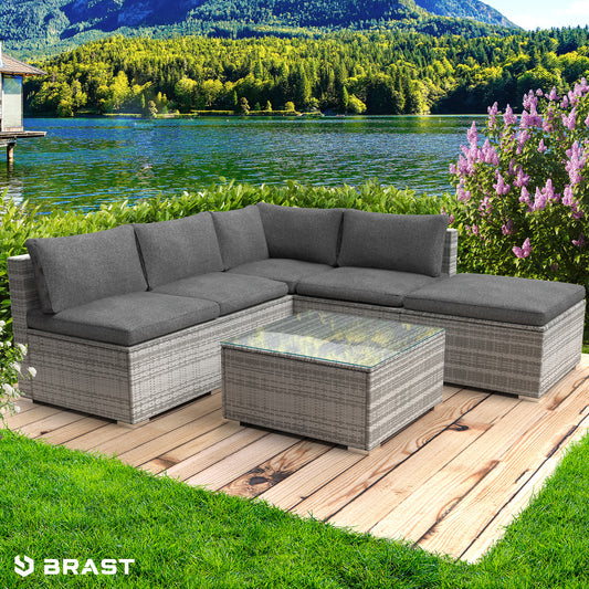 Polyrattan Gartenmöbelset OASE grau