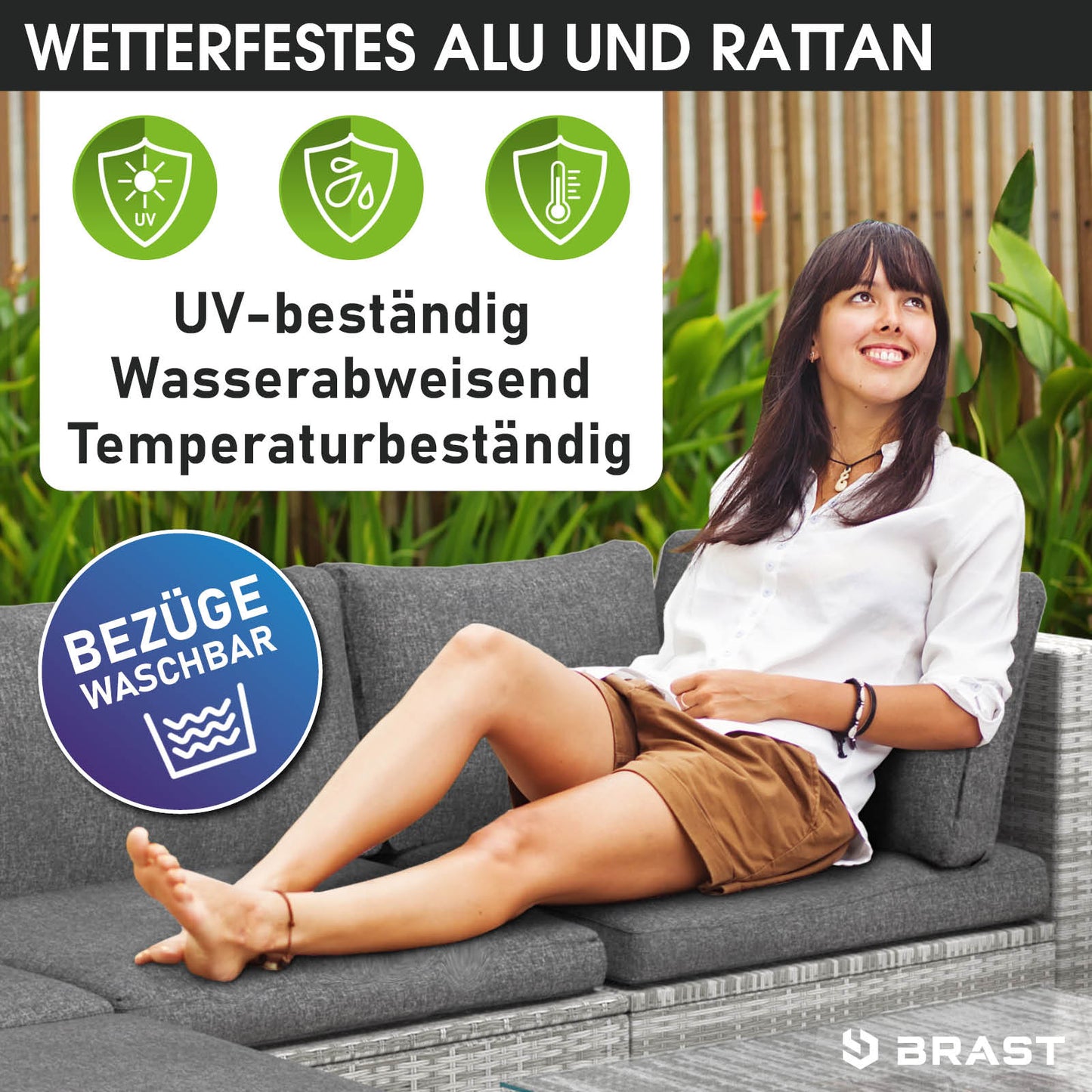 Polyrattan Gartenmöbelset OASE grau