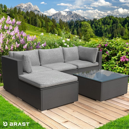Polyrattan Gartenmöbelset ROYAL schwarz