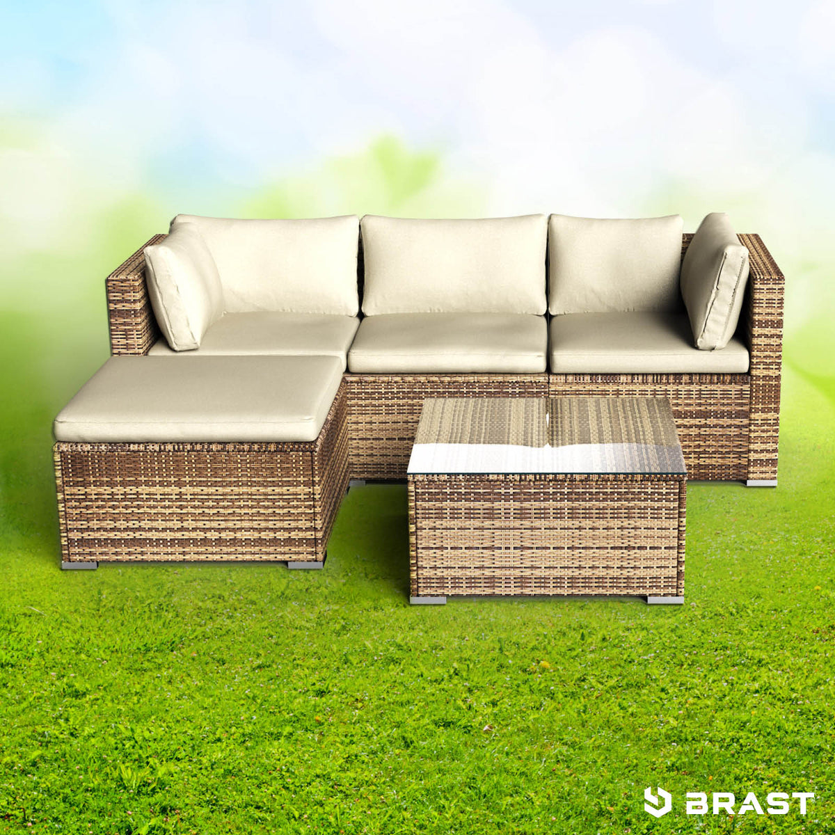 Polyrattan Gartenmöbelset ROYAL braun