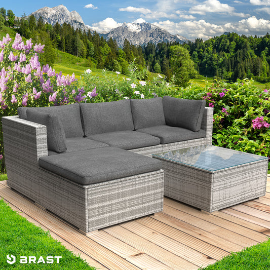Polyrattan Gartenmöbelset ROYAL grau