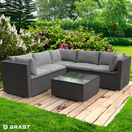 Polyrattan Gartenmöbelset PASSION schwarz