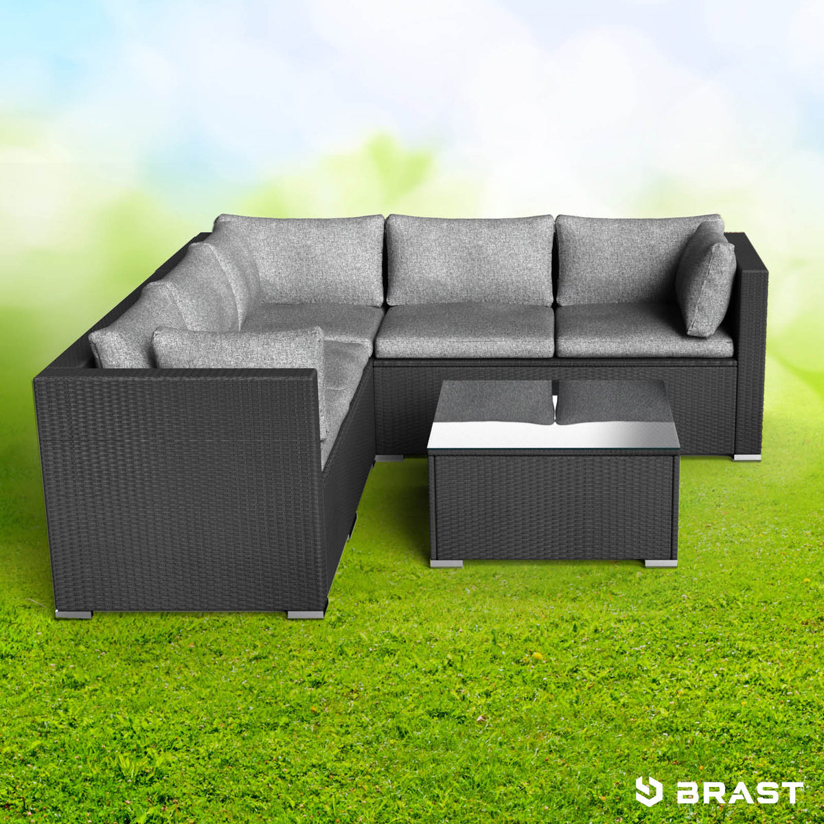 Polyrattan Gartenmöbelset PASSION schwarz