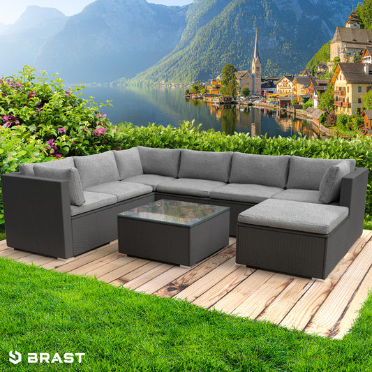 Polyrattan Gartenmöbelset LUXUS schwarz