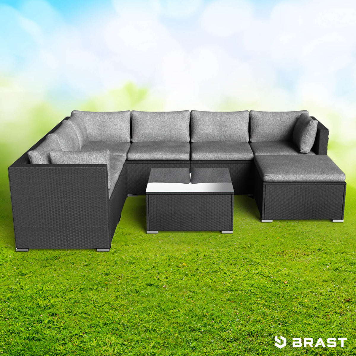 Polyrattan Gartenmöbelset LUXUS schwarz
