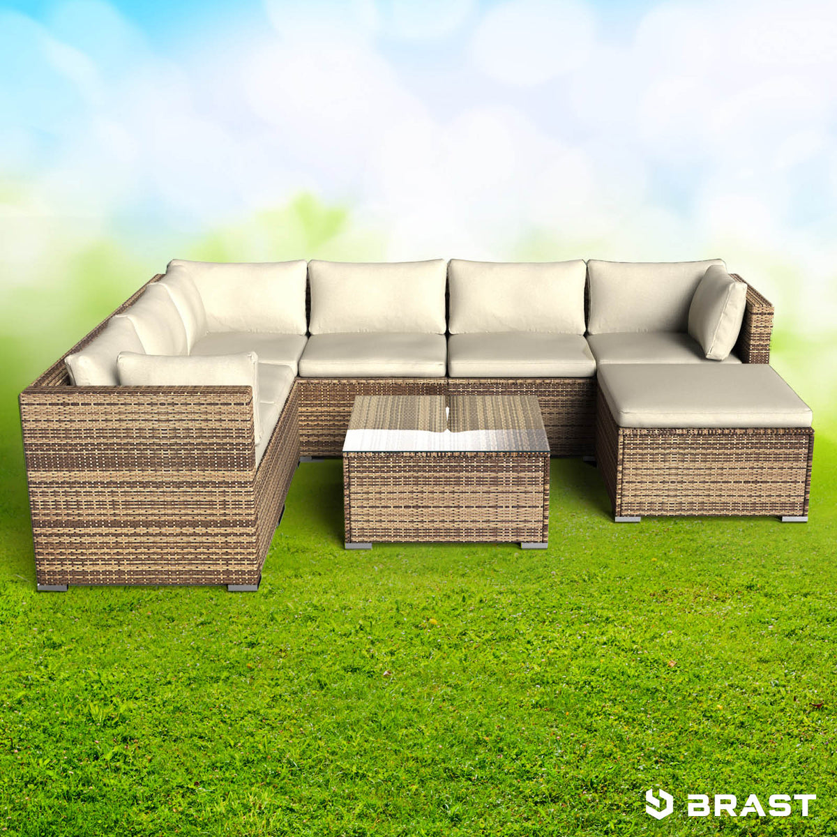 Polyrattan Gartenmöbelset LUXUS braun