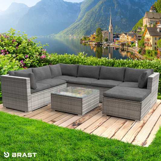 Polyrattan Gartenmöbelset LUXUS grau