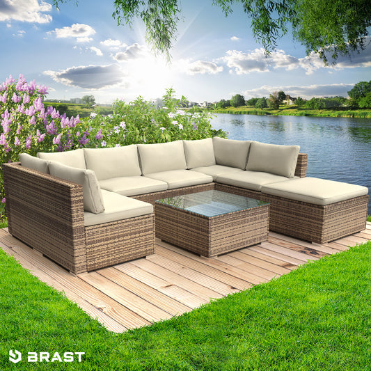 Polyrattan Gartenmöbelset SUNSHINE braun