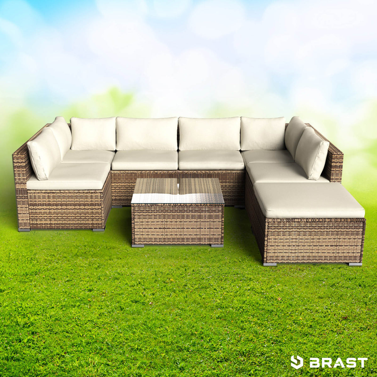 Polyrattan Gartenmöbelset SUNSHINE braun