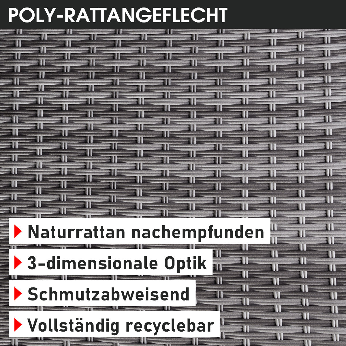 Polyrattan Gartenmöbelset SUNSHINE grau