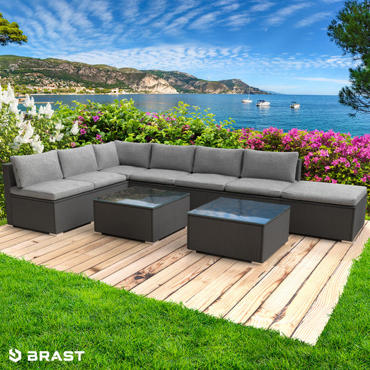 Polyrattan Gartenmöbelset RELAX schwarz