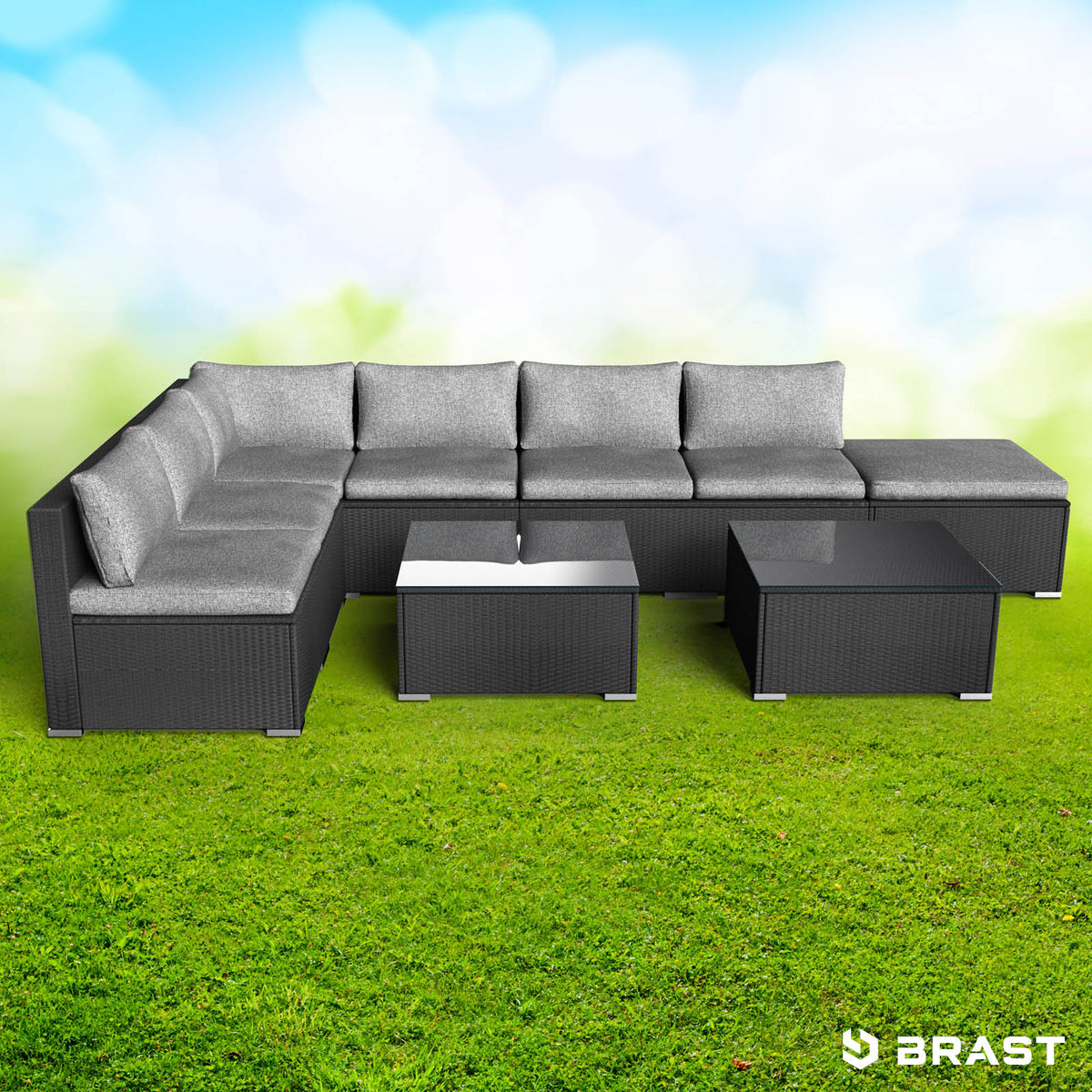 Polyrattan Gartenmöbelset RELAX schwarz