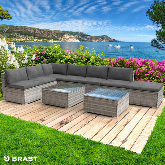 Polyrattan Gartenmöbelset RELAX grau