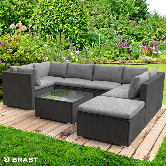 Polyrattan Gartenmöbelset SERENITY schwarz