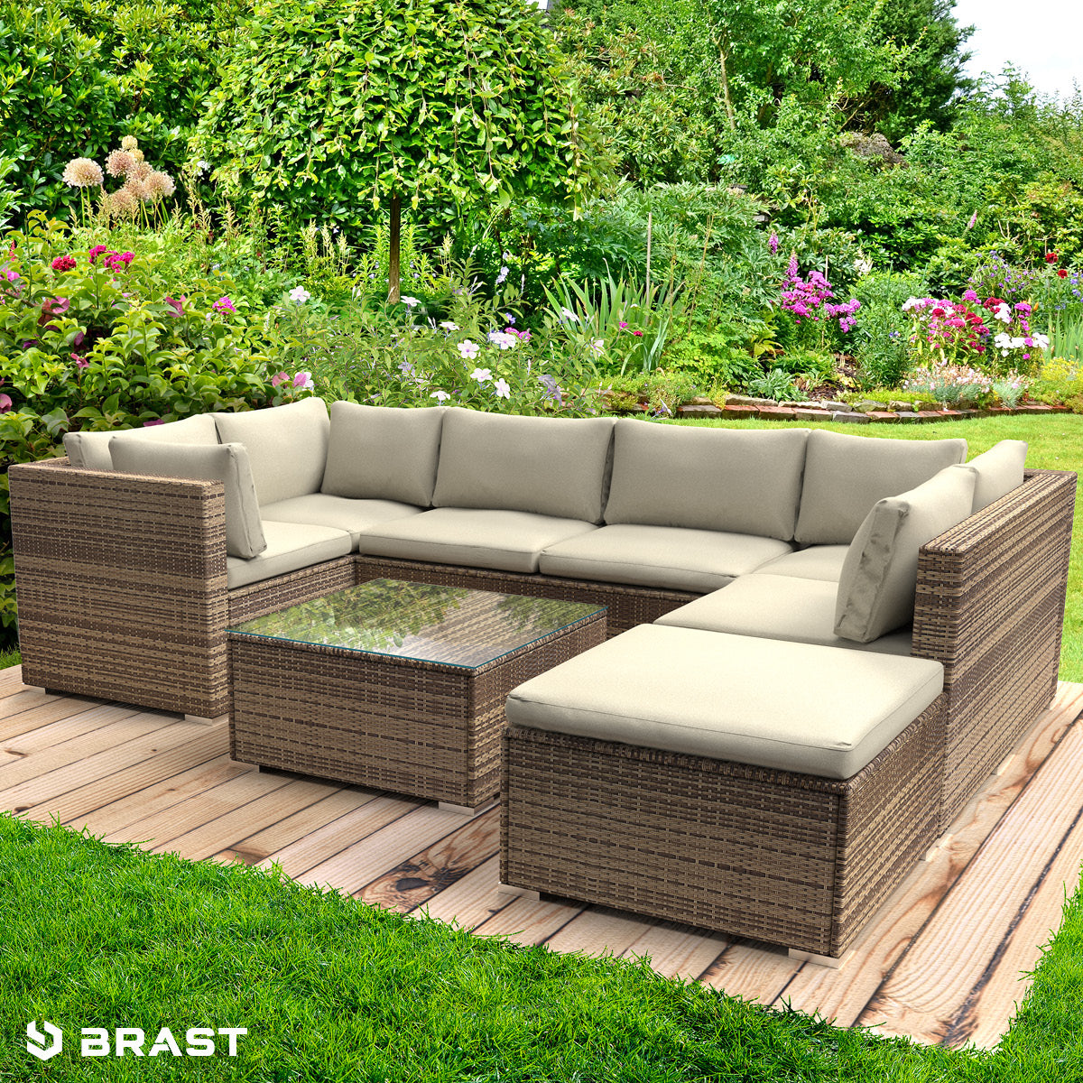 Polyrattan Gartenmöbelset SERENITY braun