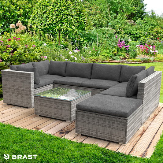 Polyrattan Gartenmöbelset SERENITY grau