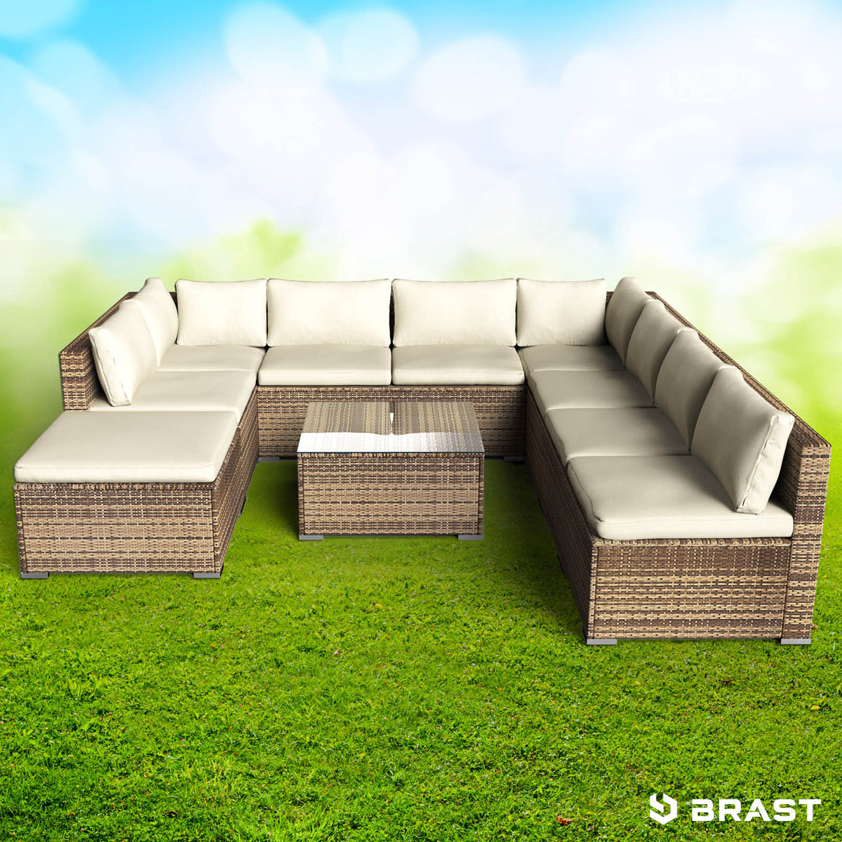 Polyrattan Gartenmöbelset PARADISE braun