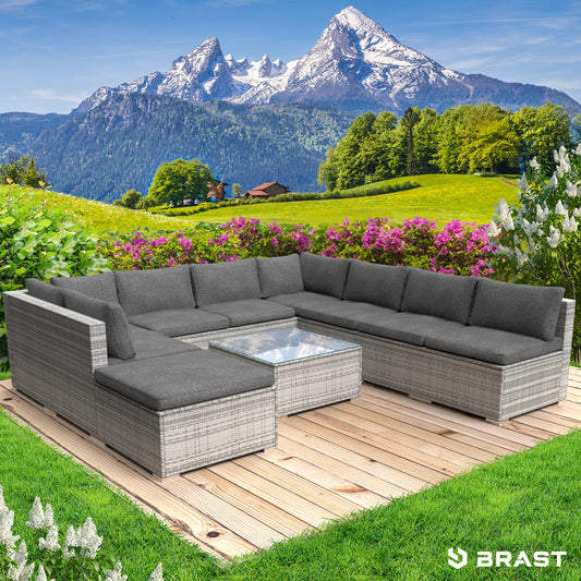 Polyrattan Gartenmöbelset PARADISE grau