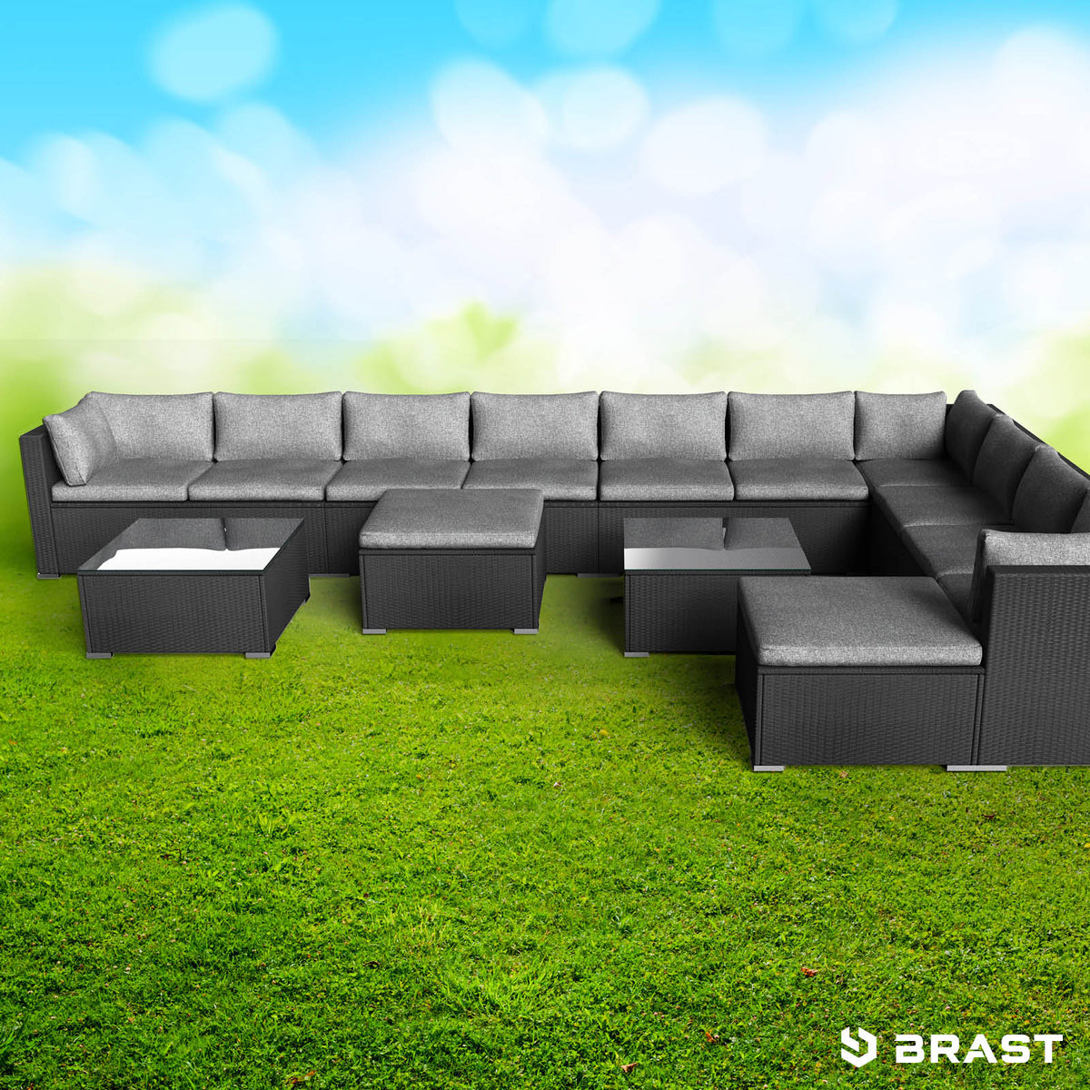 Polyrattan Gartenmöbelset DREAMS schwarz