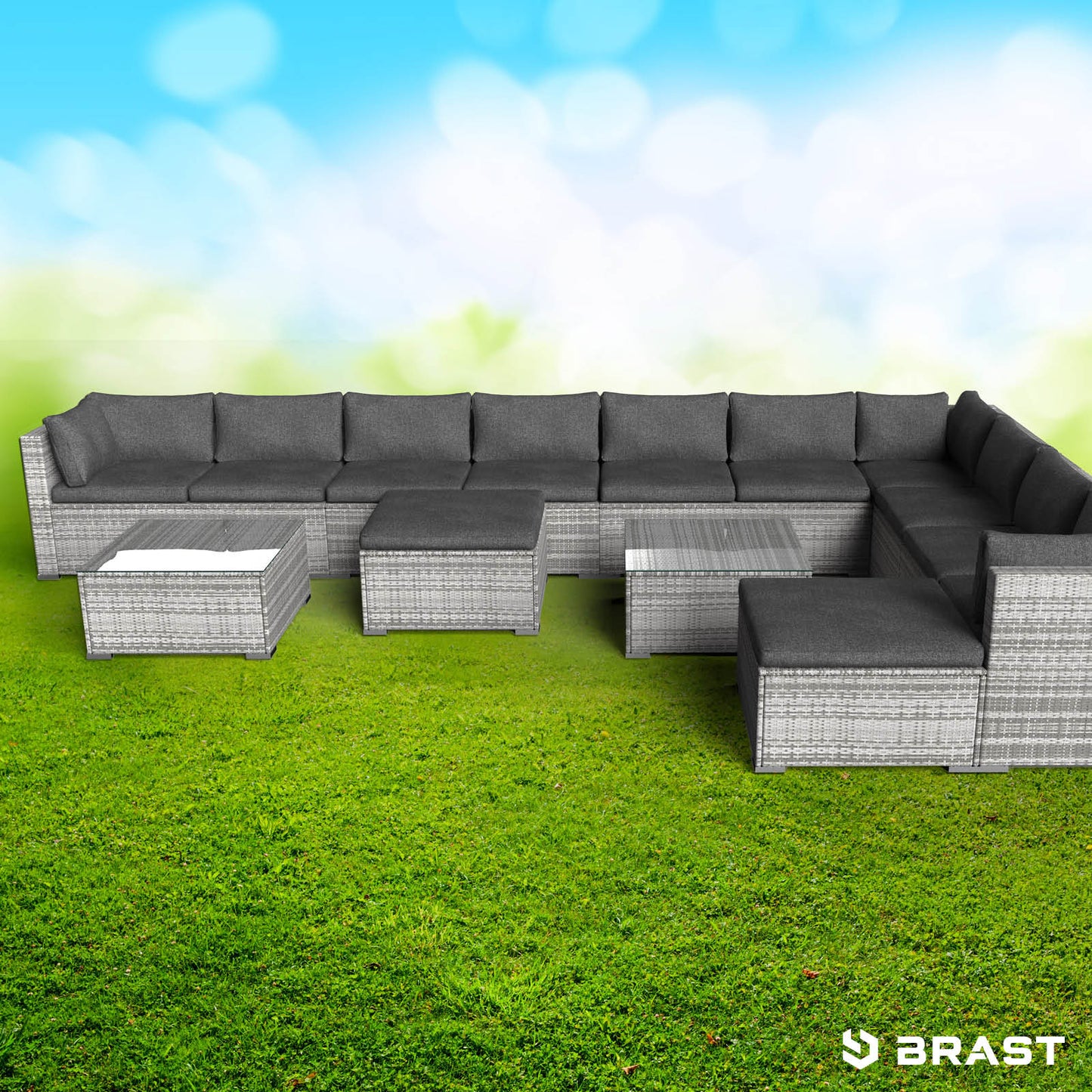 Polyrattan Gartenmöbelset DREAMS grau