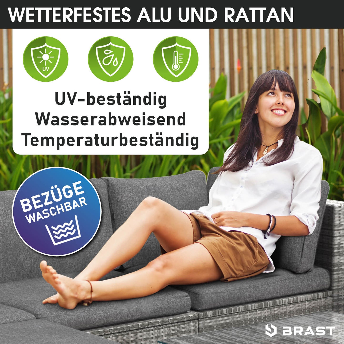 Polyrattan Gartenmöbelset DREAMS grau