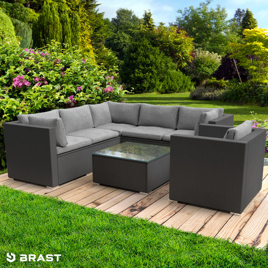 Polyrattan Gartenmöbelset HARMONY schwarz