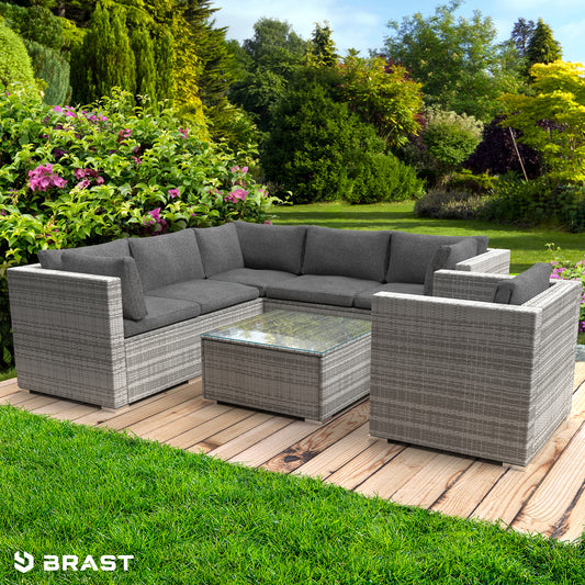 Polyrattan Gartenmöbelset HARMONY grau