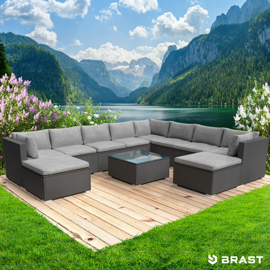 Polyrattan Gartenmöbelset FREEDOM schwarz